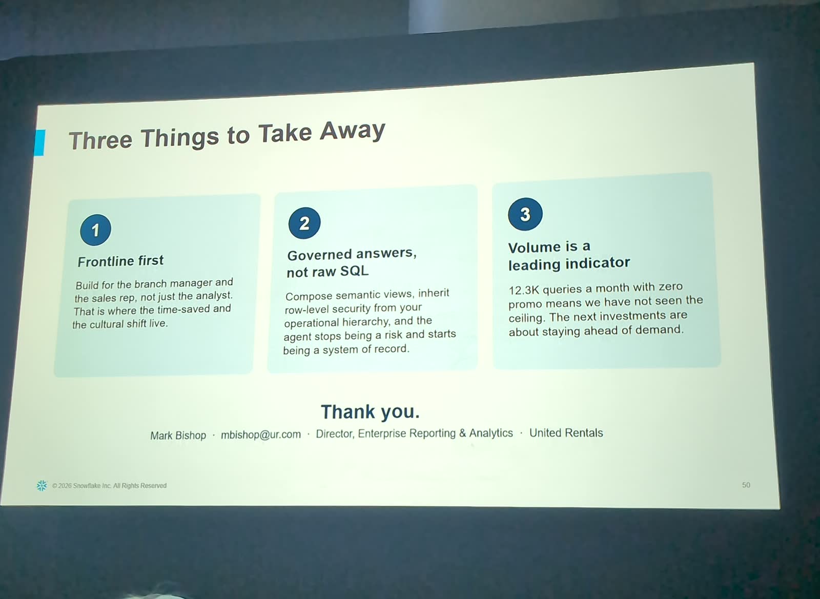 United Rentals three things to take away slide